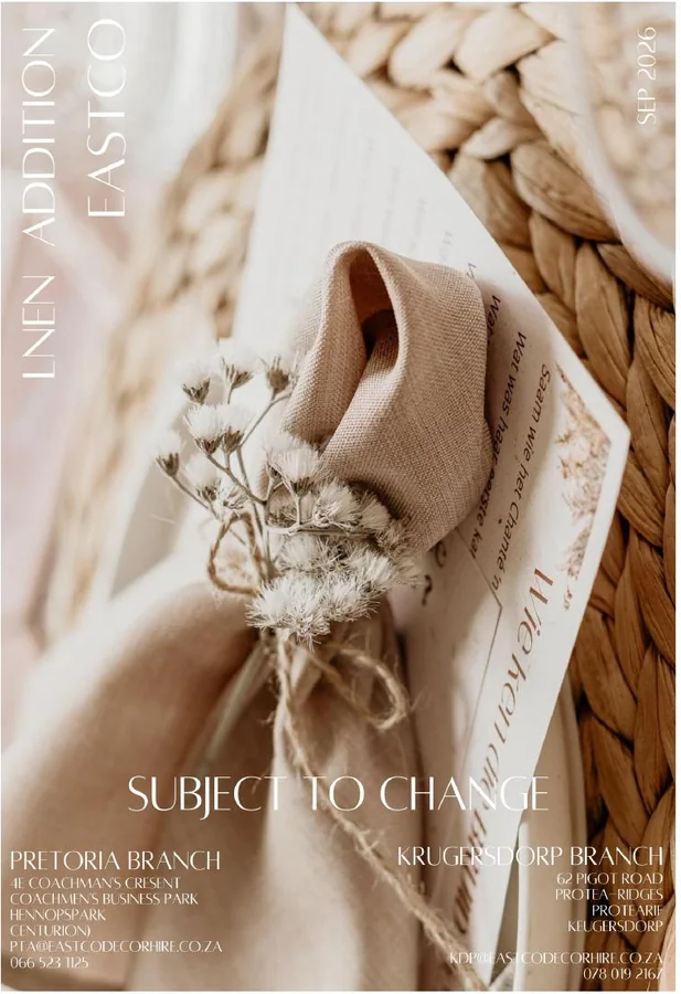 Eastco Linen Addition September 2026 catalogue cover